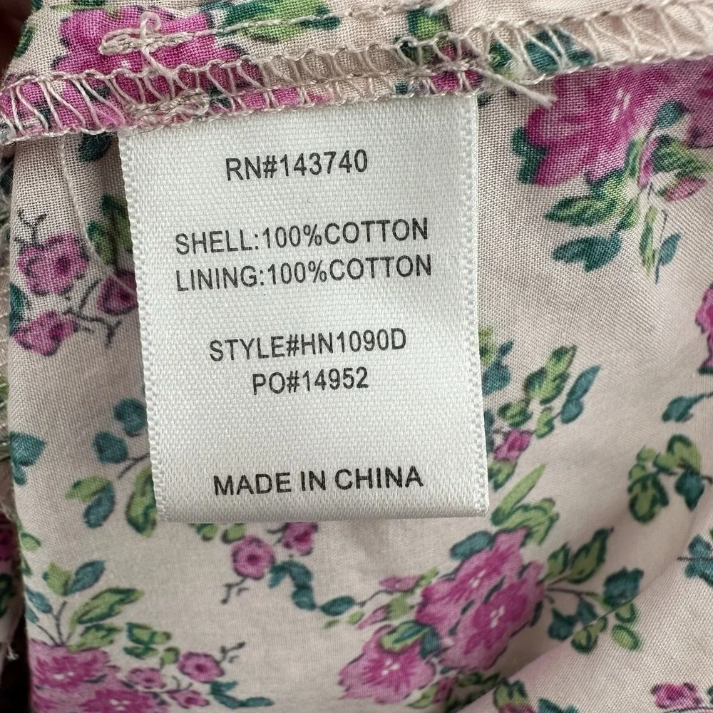 VICI x Gina Floral One Shoulder Ruffle Mini Dress Pink Green XL HN1090D Summer - Picture 6 of 8